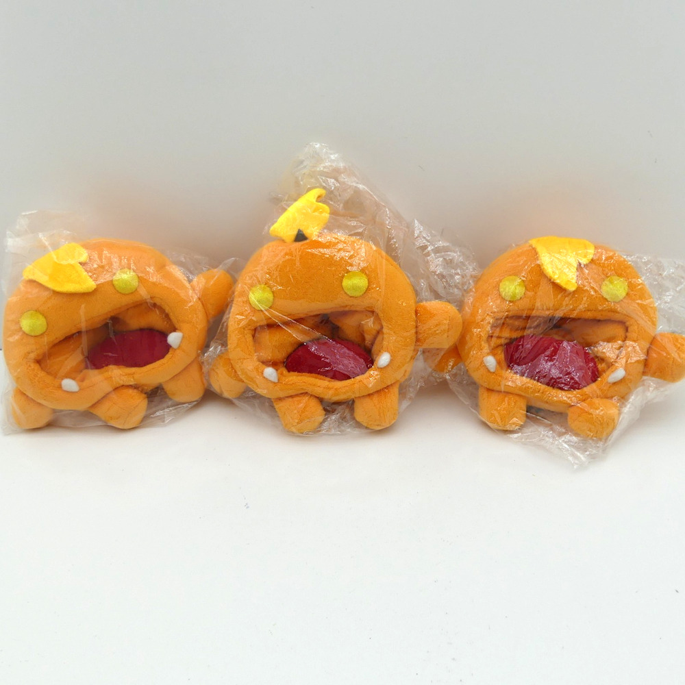Lot of 3 Orange Video Game Monster Plush Toys Stuffed Collectibles Sealed Bag